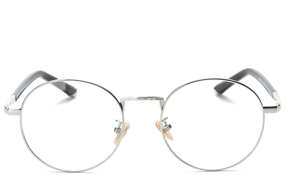 Gafas ovaladas de metal plateado #BS0406-0473