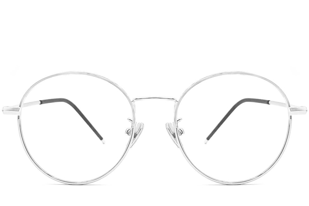 Gafas para niños ovaladas de metal plateado #BS0406-0481