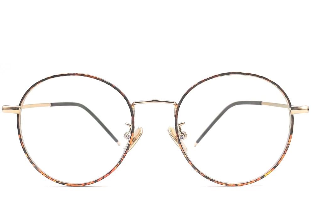 Oval Tortoiseshell Metal Kids Glasses #BS0406-0482