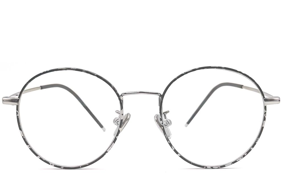 Gafas ovaladas de metal negro para niños #BS0406-0483