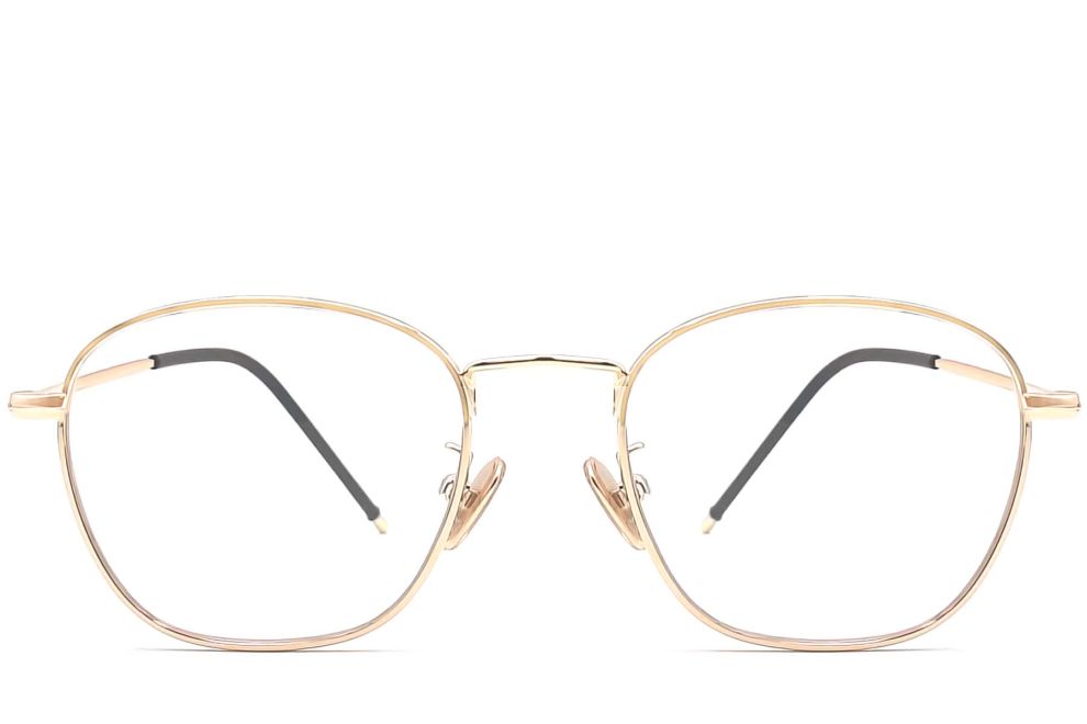 Gafas ovaladas de metal dorado para niños #BS0406-0485