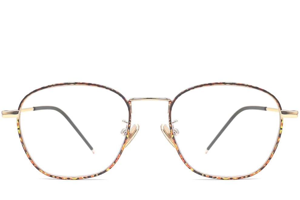 Oval Tortoiseshell Metal Glasses #BS0406-0487