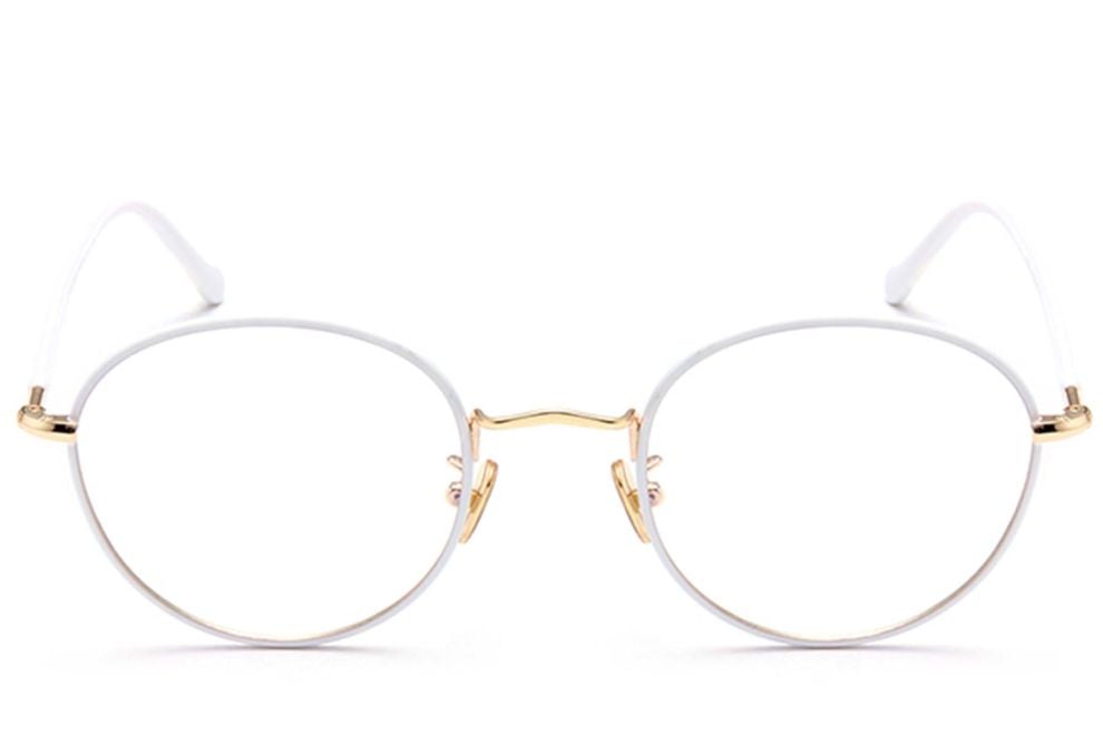 Oval White Metal Kids Glasses #BS0406-0491