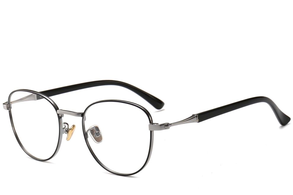 Gafas ovaladas de metal gris #BS0406-0499