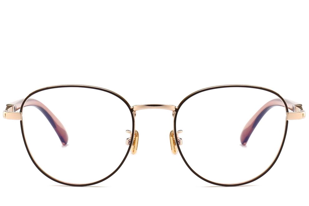 Oval Brown Metal Glasses #BS0406-0500