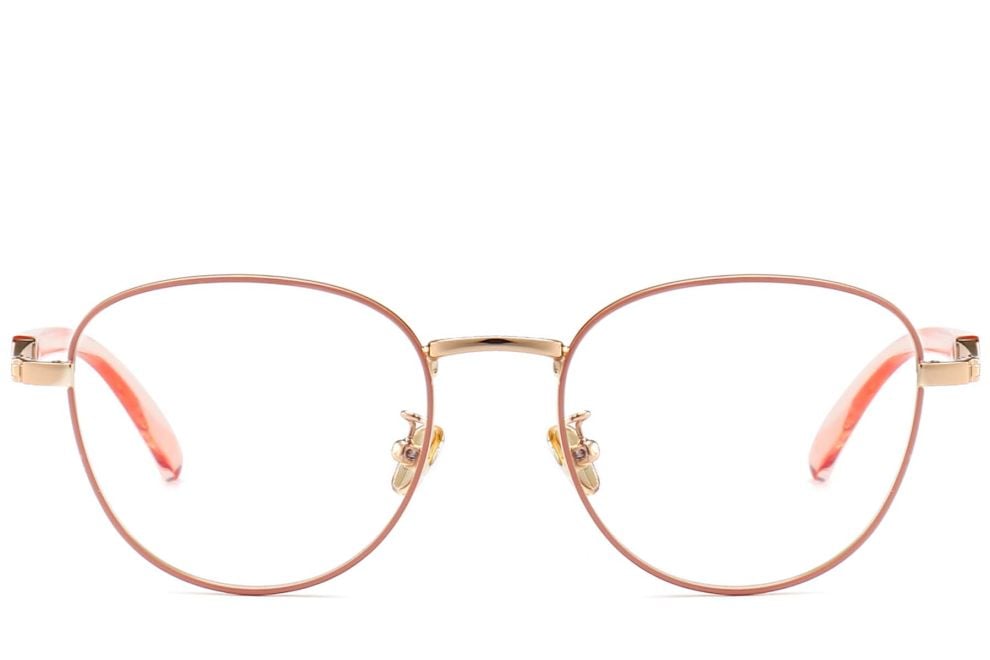 Oval Pink Metal Glasses #BS0406-0501