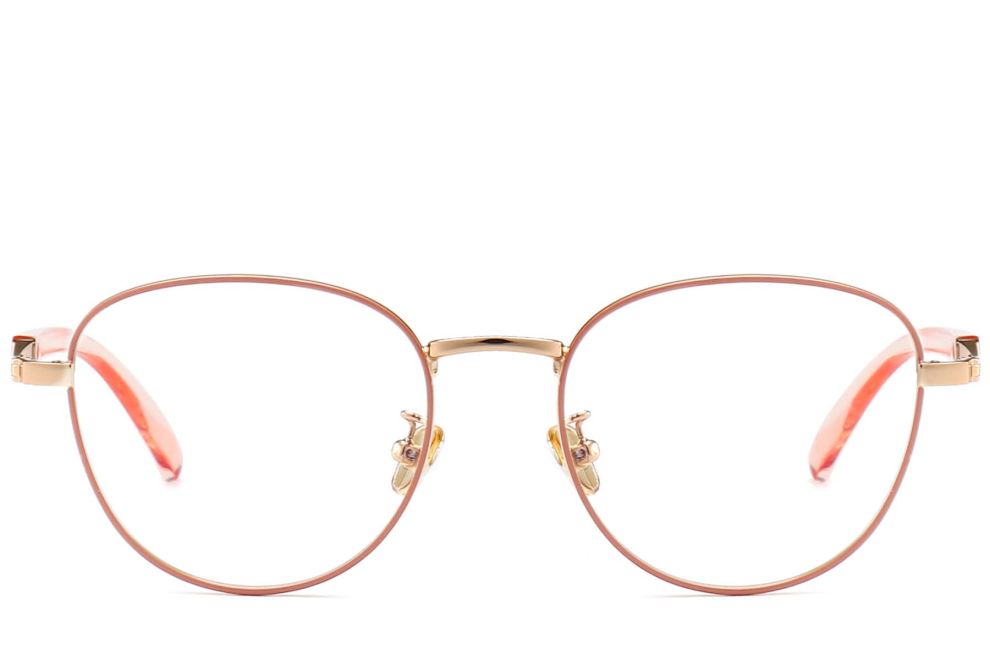 Lunettes ovales en métal rose #BS0406-0501