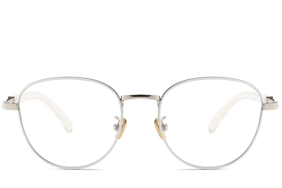 Oval White Metal Glasses #BS0406-0502