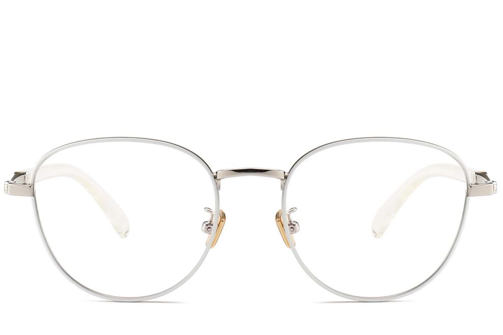 Verres ovales en métal blanc #BS0406-0502