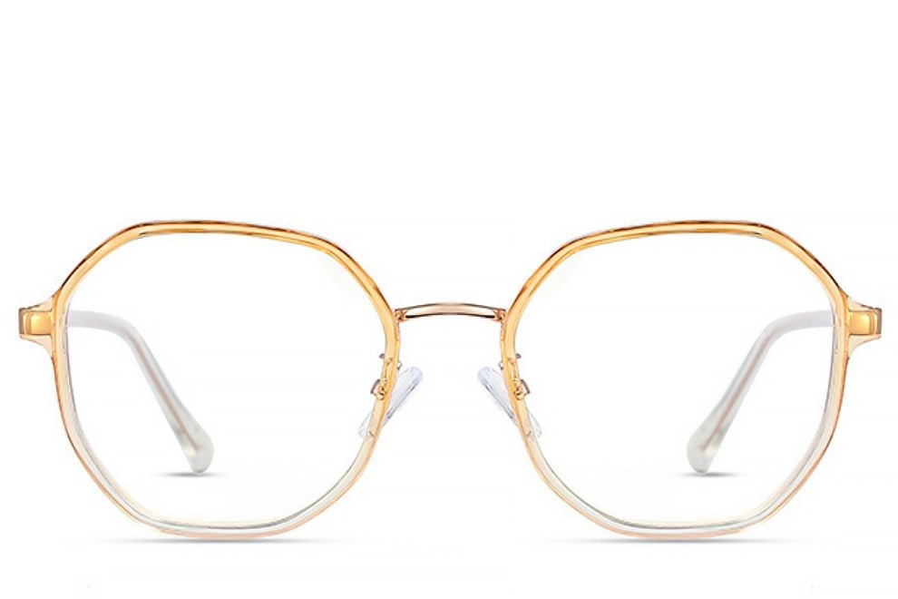 Geometric Orange Metal Glasses #BS0406-0518