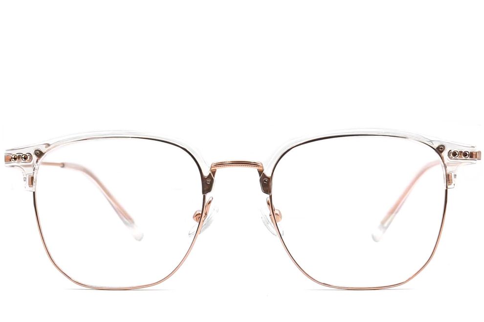 Gafas rectangulares de titanio rosa #BS0406-0520
