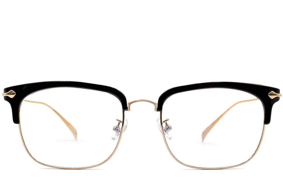 Semi-rimless Golden Titanium Glasses #BS0406-0528