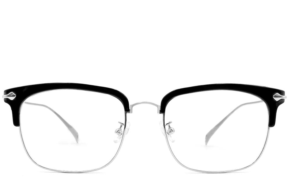 Gafas de titanio plateado semi al aire #BS0406-0529