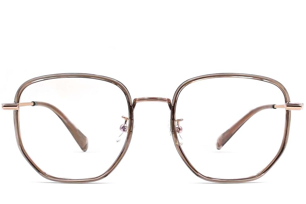 Geometric Brown Titanium Glasses #BS0406-0532