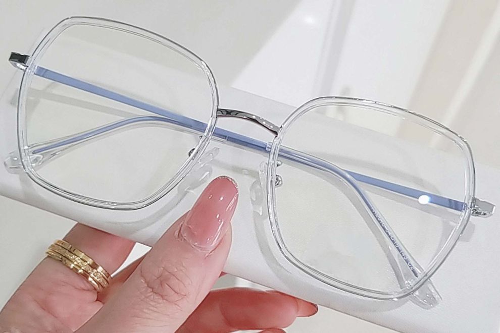 Lunettes géométriques transparentes en métal #BS0406-0560