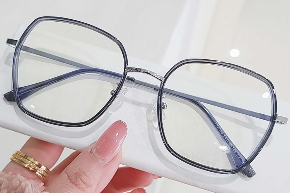 Geometric Grey Metal Glasses #BS0406-0561