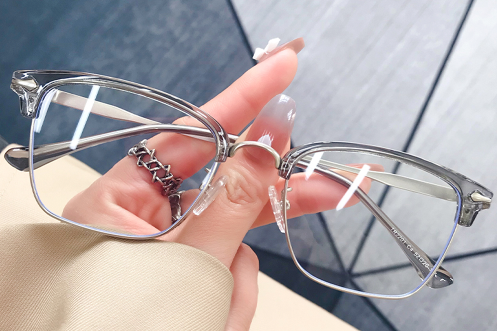 Semi-rimless Grey TR90 Glasses #BS0406-0603