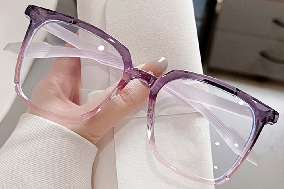 Lunettes rectangulaires violettes TR90 #BS0406-0648