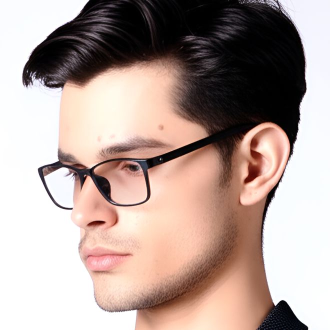 Rectangular Black TR90 Glasses #BS0420-0002