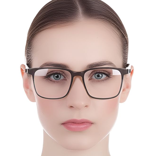 Lunettes rectangulaires grises TR90 #BS0420-0017