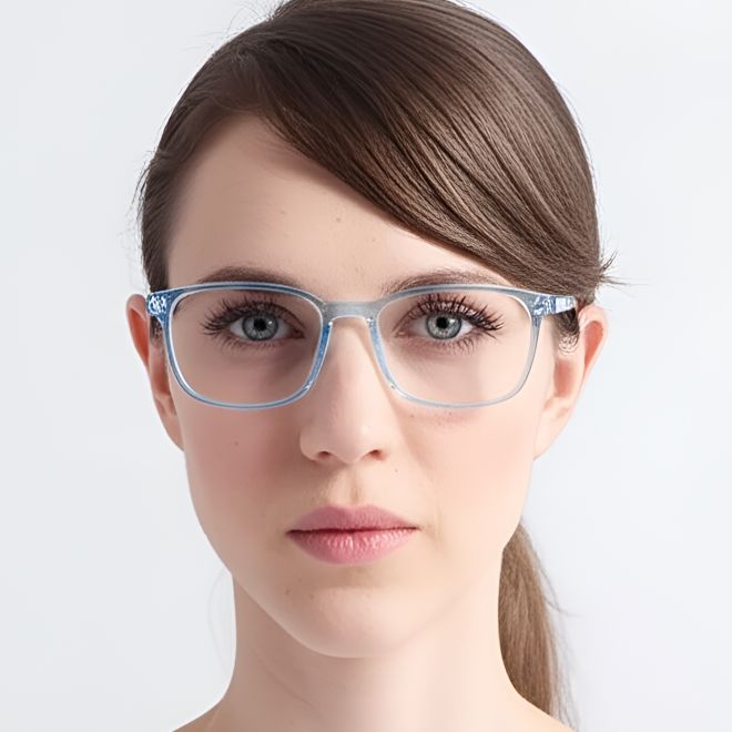 Rechteckige blaue TR90-Brille #BS0420-0020