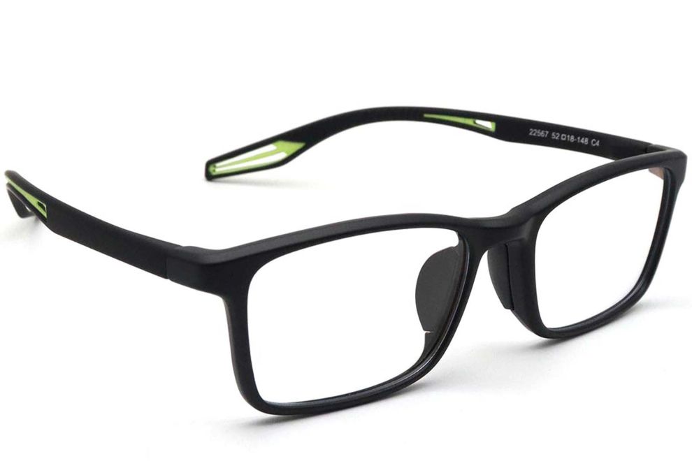 Rechteckige grüne TR90-Brille #BS0420-0025