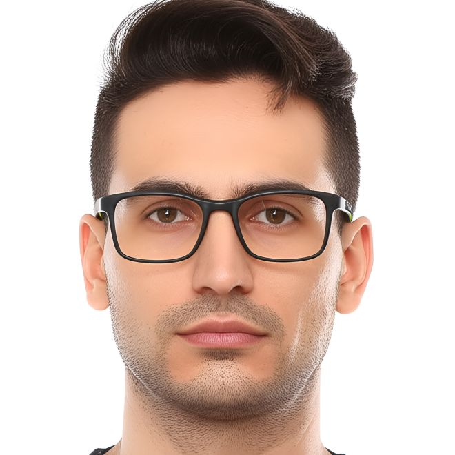 Rechteckige grüne TR90-Brille #BS0420-0025