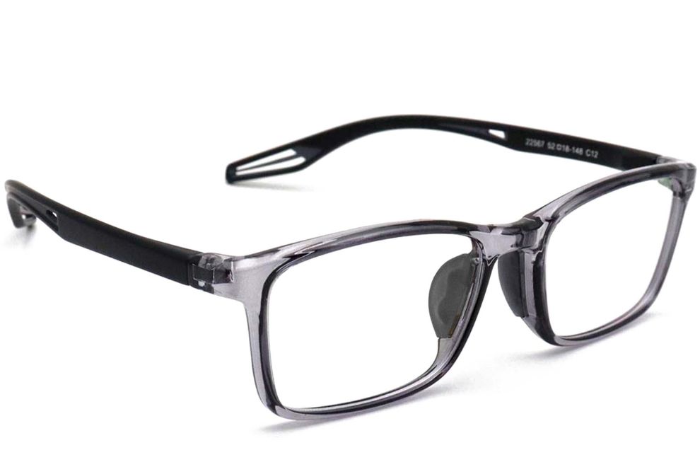 Rechteckige graue TR90-Brille #BS0420-0027