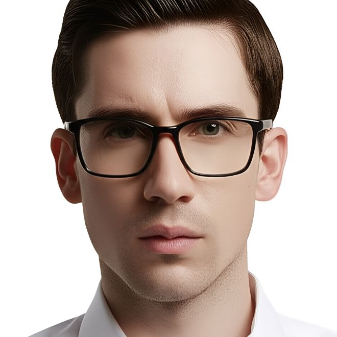 Rectangular Black TR90 Glasses #BS0420-0028