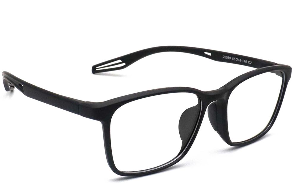 Rechteckige schwarze TR90-Brille #BS0420-0029