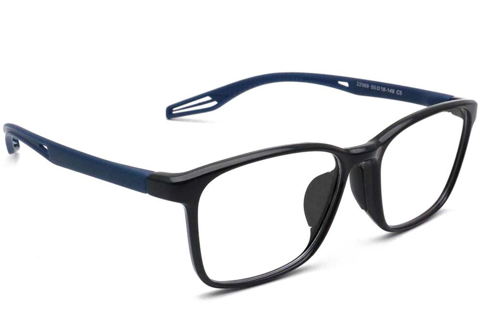 Rechteckige blaue TR90-Brille #BS0420-0031