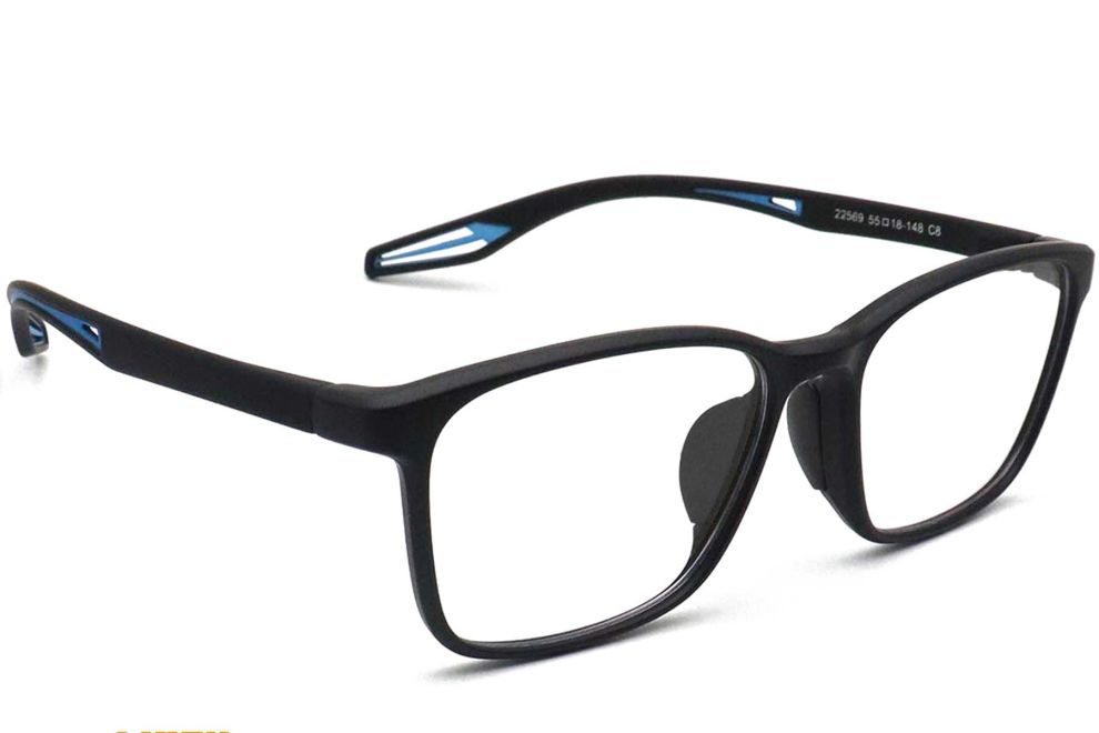 Rechteckige blaue TR90-Brille #BS0420-0032