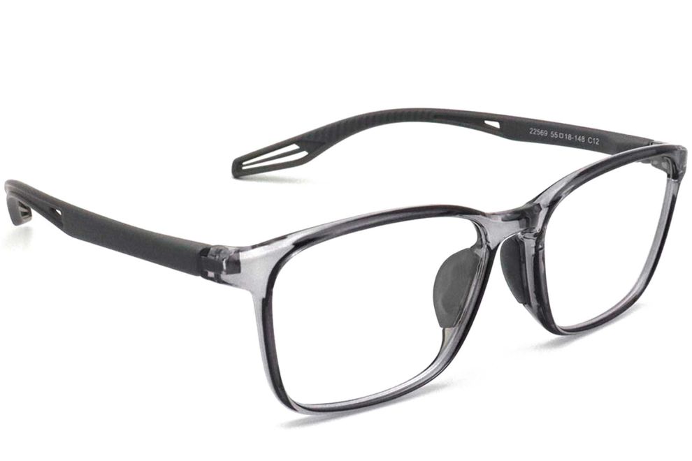 Rechteckige graue TR90-Brille #BS0420-0033