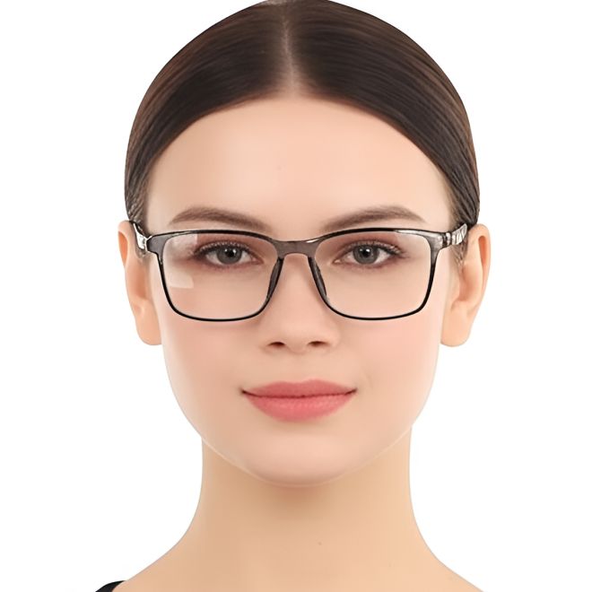Rechteckige graue TR90-Brille #BS0420-0033