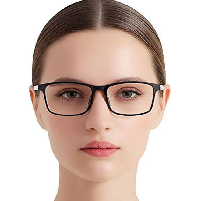 Lunettes rectangulaires noires TR90 #BS0420-0041
