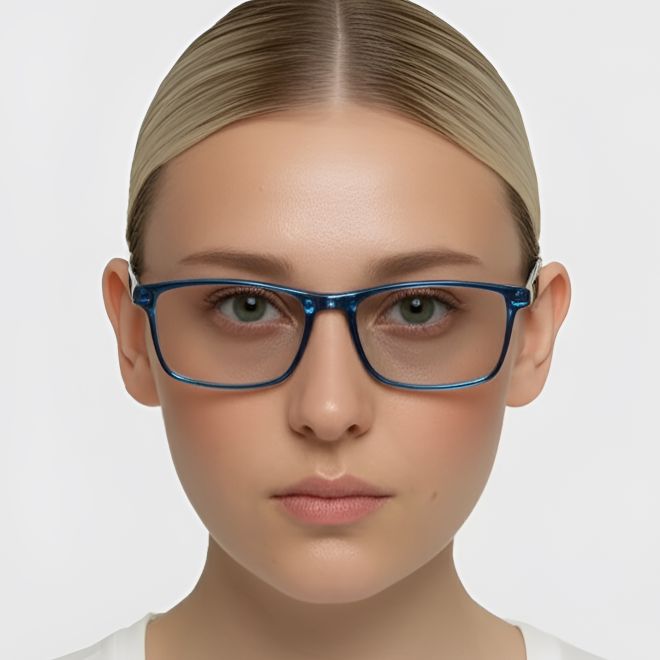 Rechteckige blaue TR90-Brille #BS0420-0043
