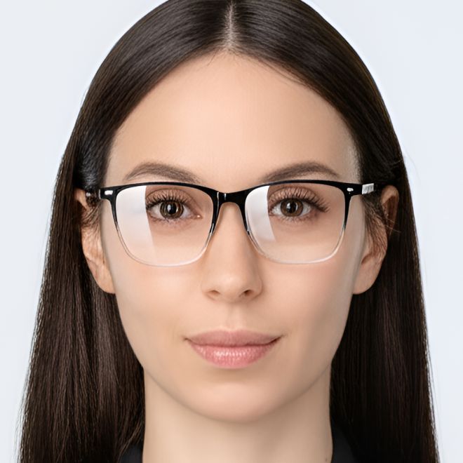 Rechteckige transparente TR90-Brille #BS0420-0050