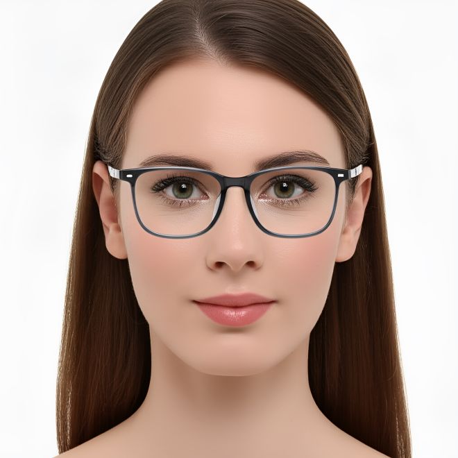 Rechteckige graue TR90-Brille #BS0420-0051