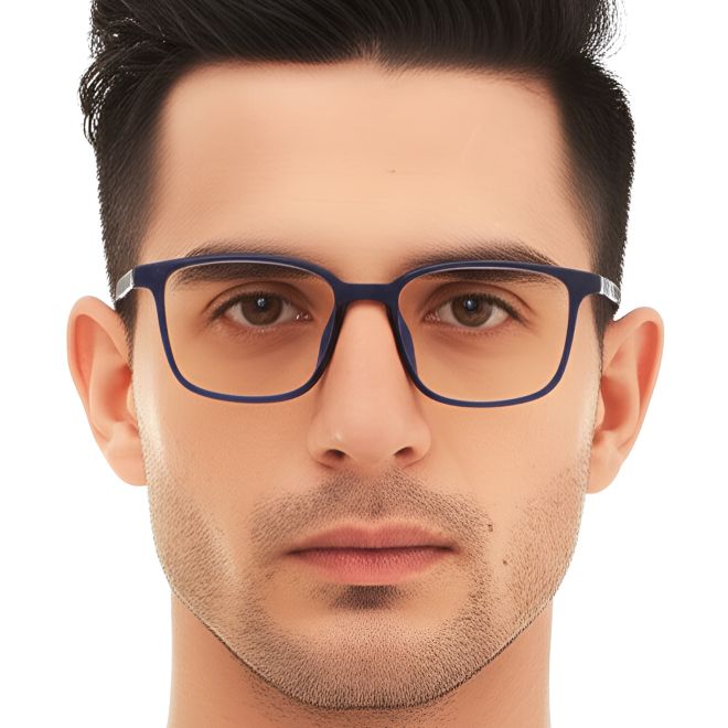 Rechteckige blaue TR90-Brille #BS0420-0066