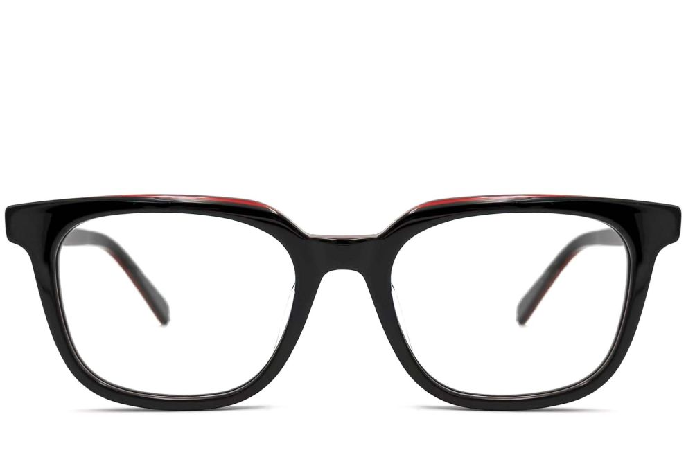 Rechteckige rote Acetatbrille #BS0420-0074
