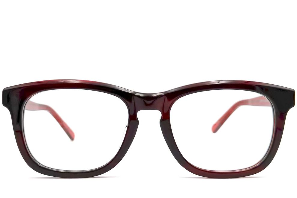 Gafas rectangulares de acetato rojo #BS0420-0075