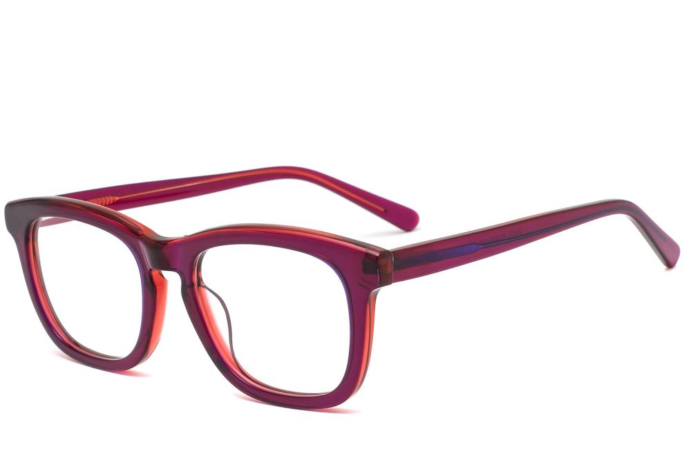 Rechteckige violette Acetatbrille #BS0420-0076