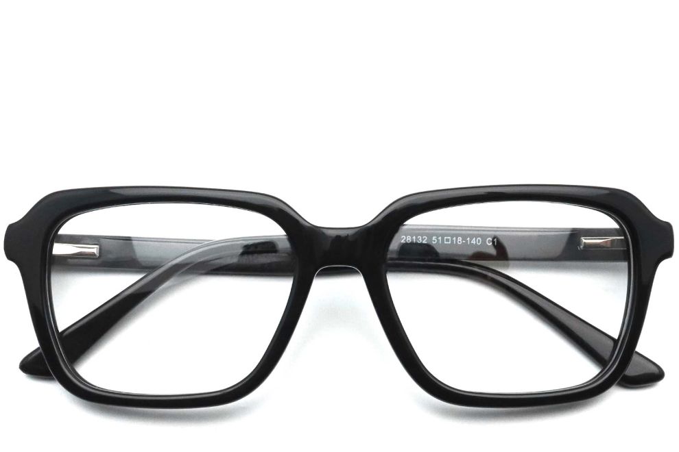 Rectangular Black Acetate Glasses #BS0420-0078