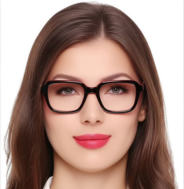 Rechteckige rote Acetatbrille #BS0420-0080