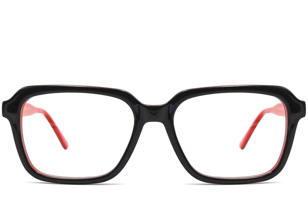 Rectangular Red Acetate Glasses #BS0420-0080