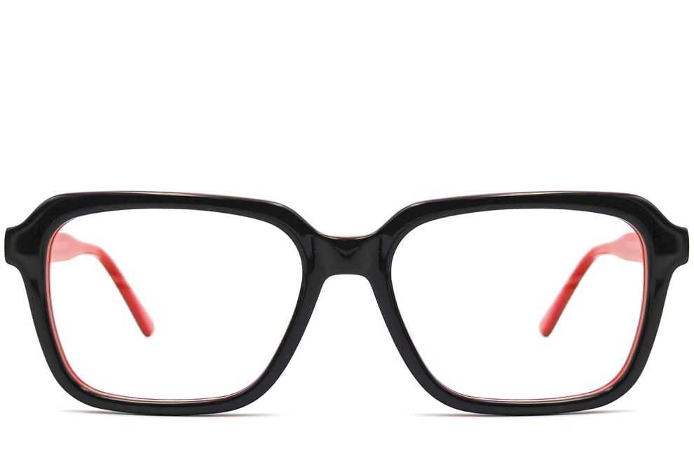 Rechteckige rote Acetatbrille #BS0420-0080