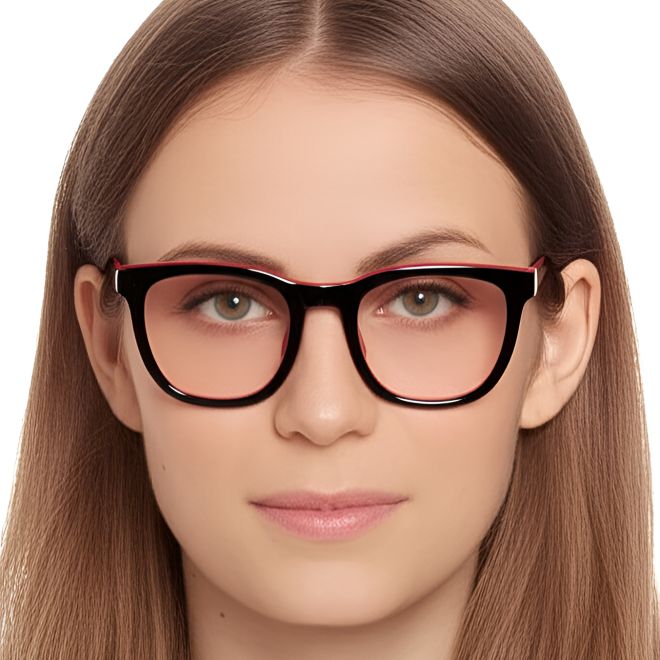 Rechteckige rote Acetatbrille #BS0420-0081
