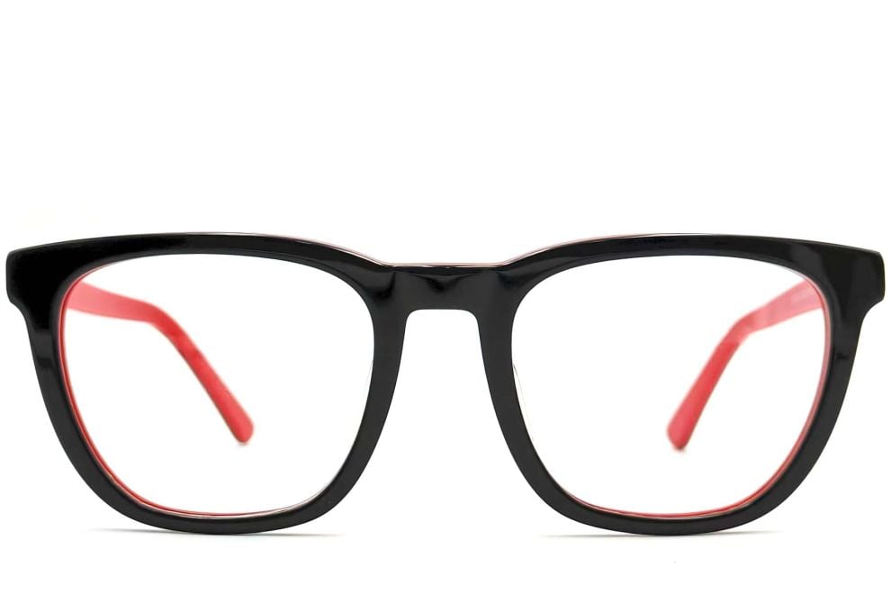 Rectangular Red Acetate Glasses #BS0420-0081