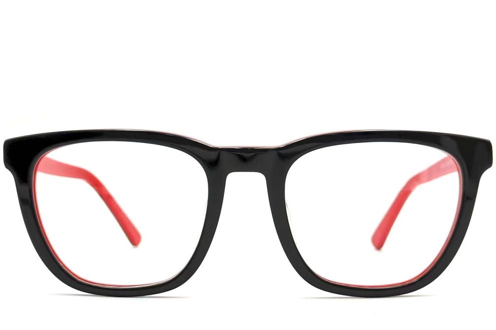 Rechteckige rote Acetatbrille #BS0420-0081