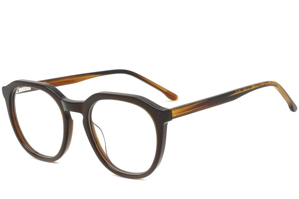 Oval Brown Acetate Glasses #BS0420-0086